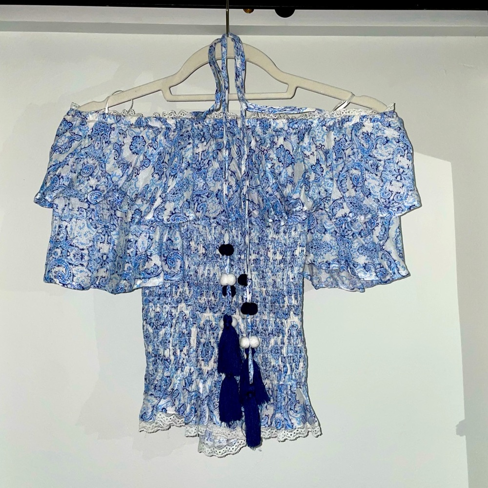 Surf Gypsy Off the Shoulder Crop Top Size S